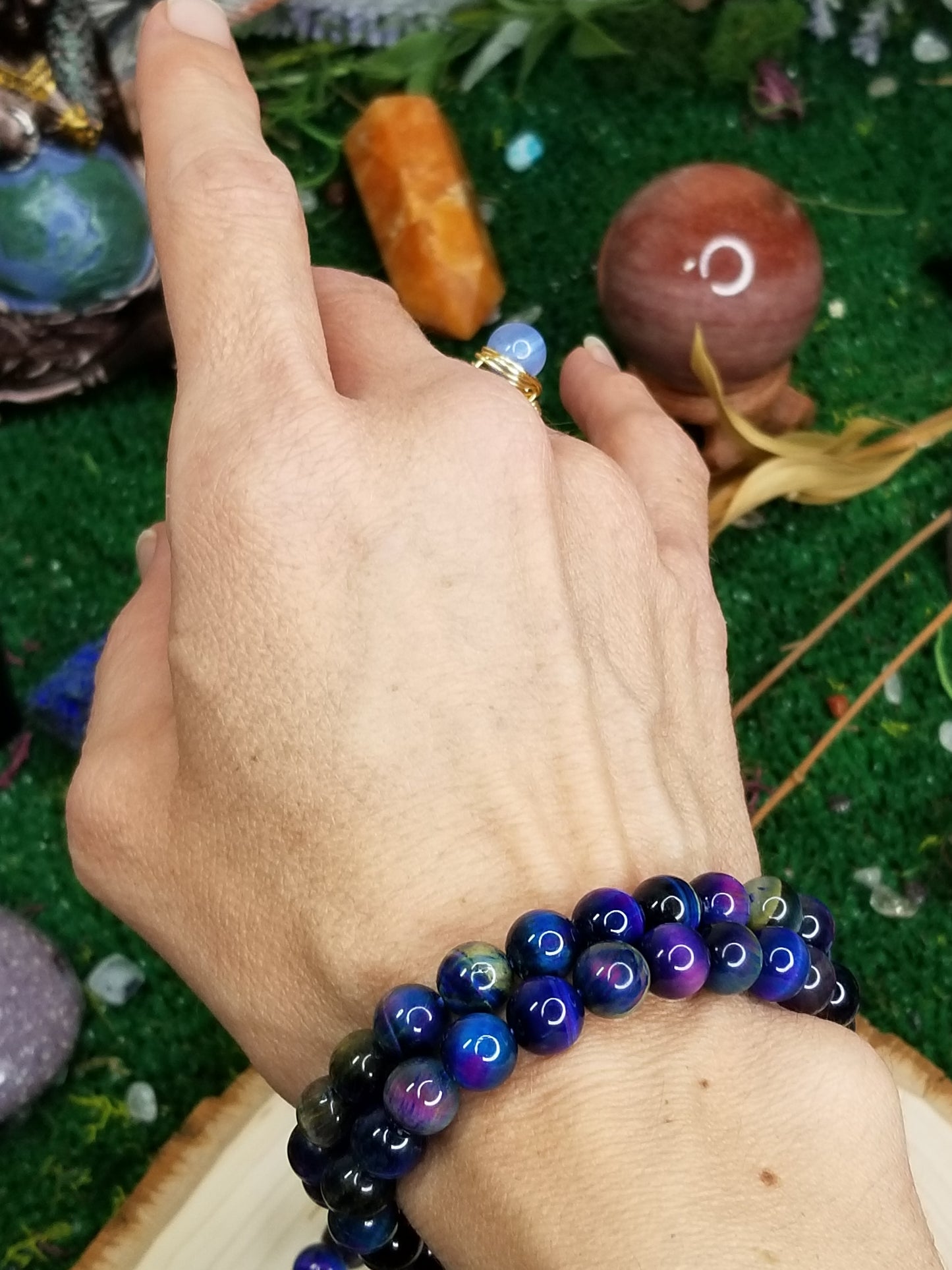 Galaxy Tiger's Eye Beaded Bracelets (8mm)