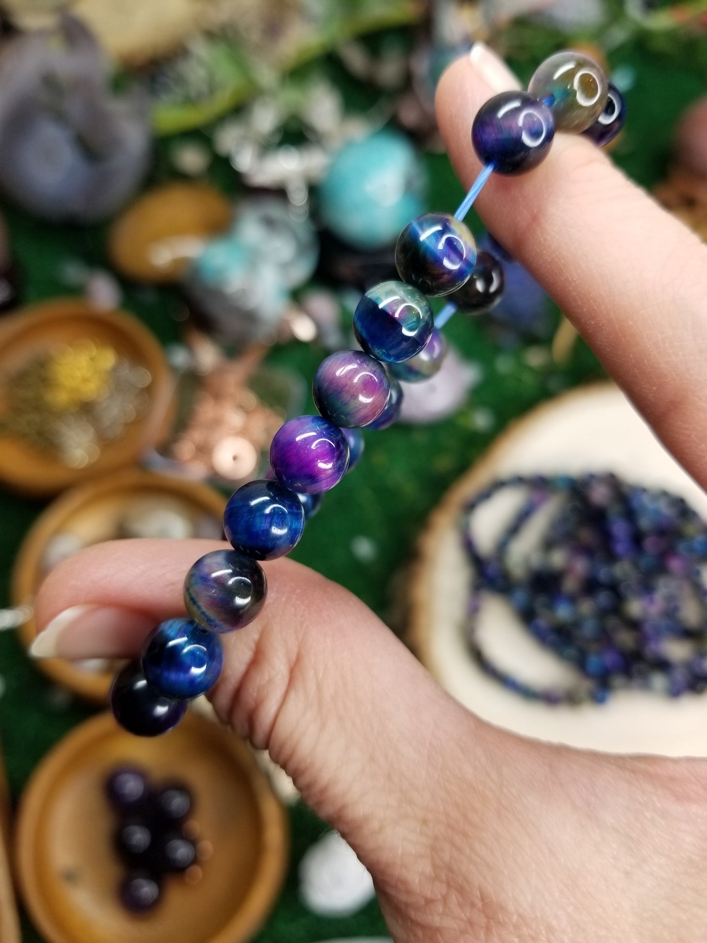 Galaxy Tiger's Eye Beaded Bracelets (8mm)