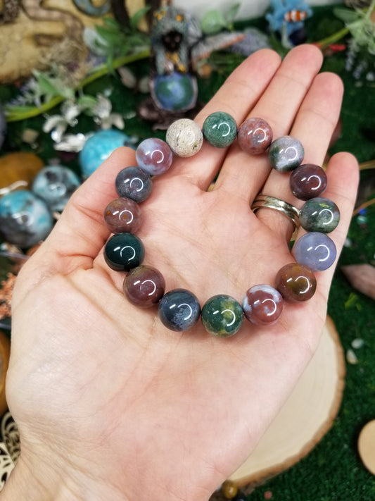 Ocean Jasper Beaded Bracelet (12mm)