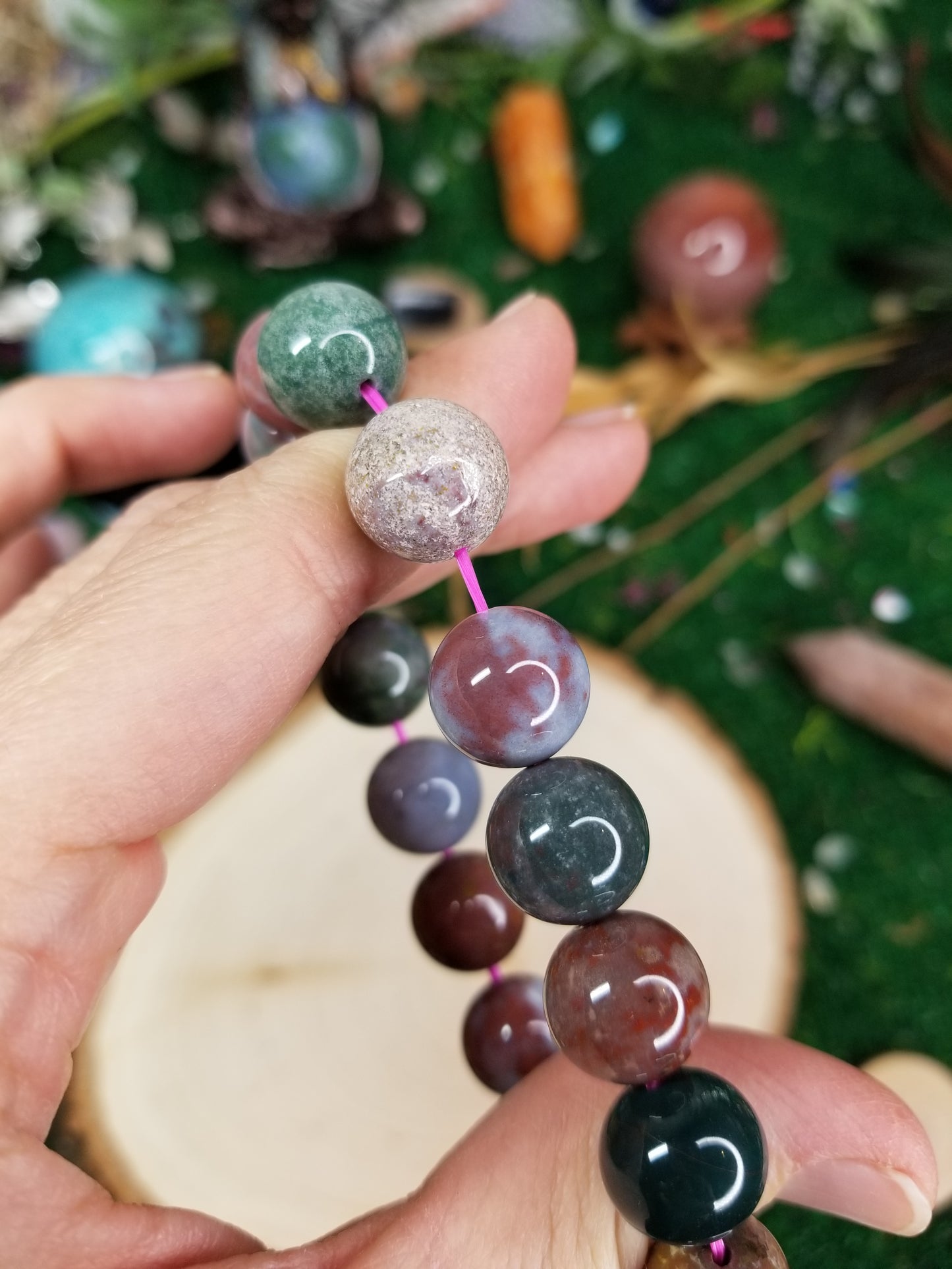 Ocean Jasper Beaded Bracelet (12mm)