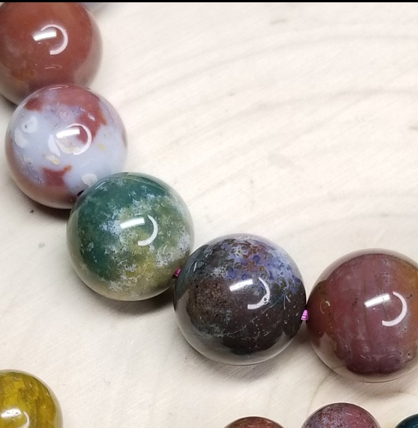 Ocean Jasper Beaded Bracelet (12mm)