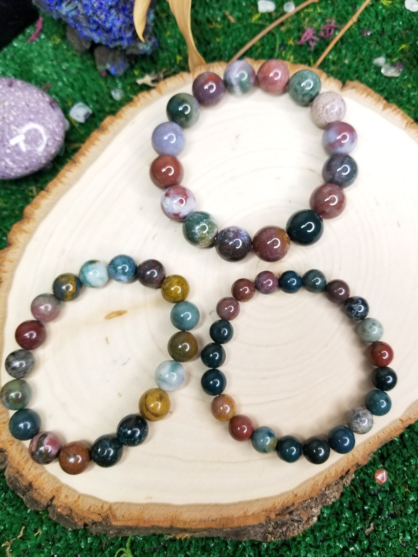 Ocean Jasper Beaded Bracelet (12mm)
