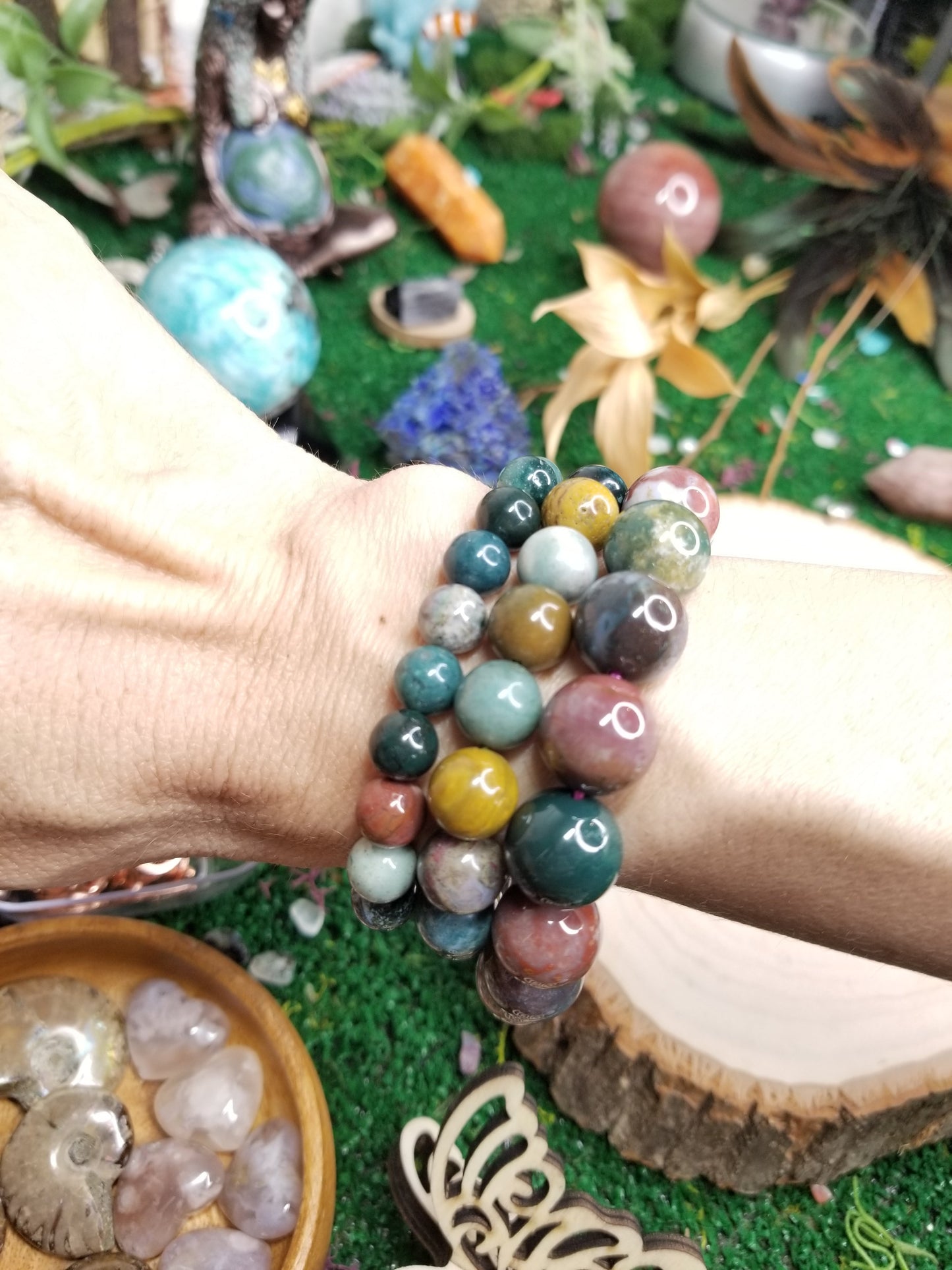 Ocean Jasper Beaded Bracelet (12mm)