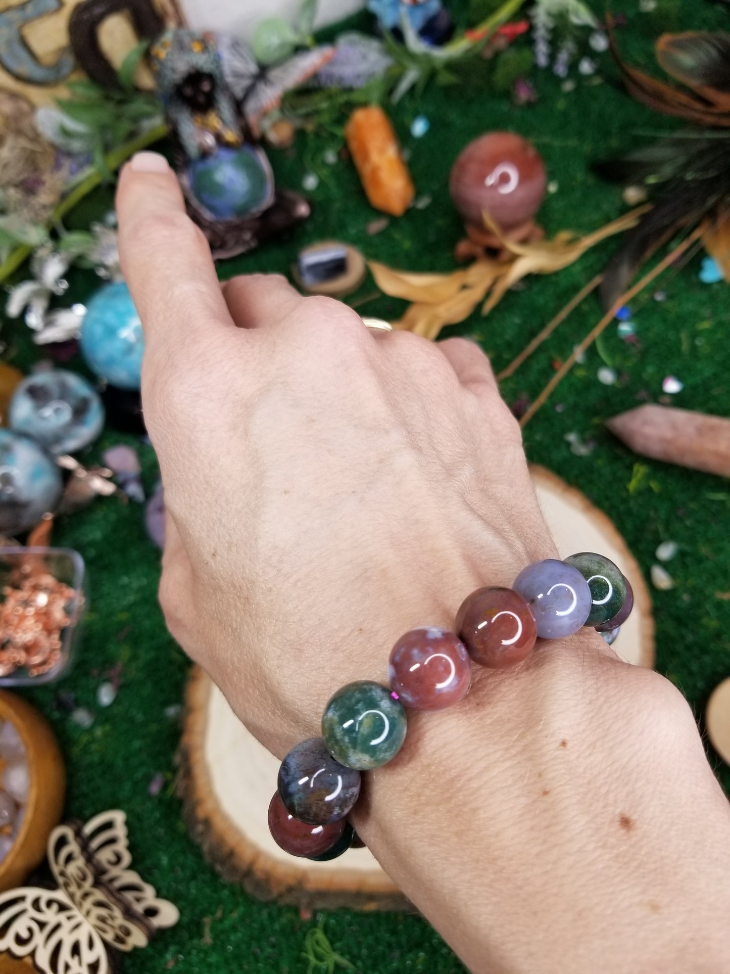 Ocean Jasper Beaded Bracelet (12mm)