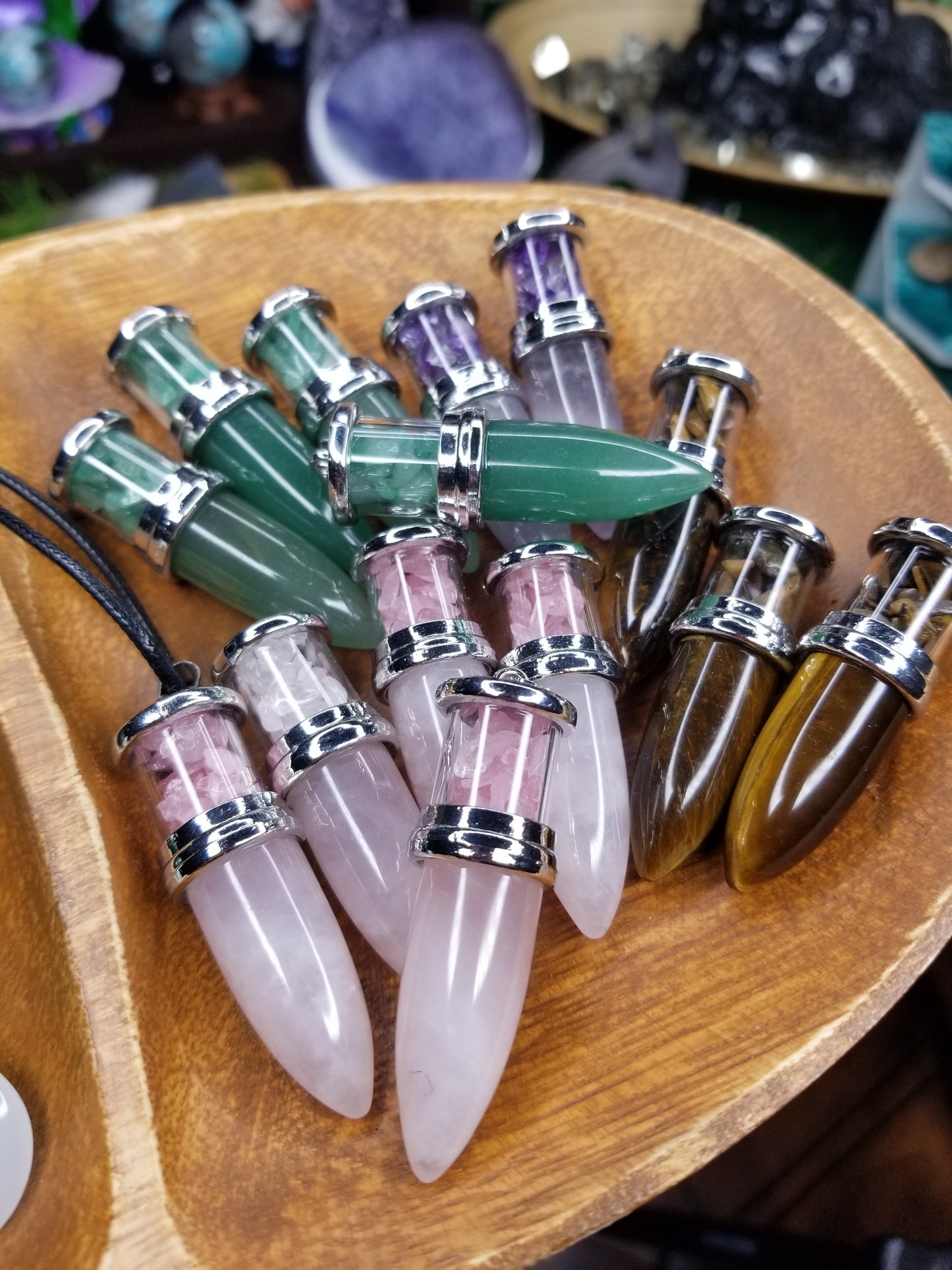 Crystal Bullet Pendants