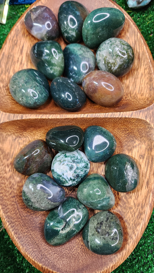 Moss Agate Tumbles