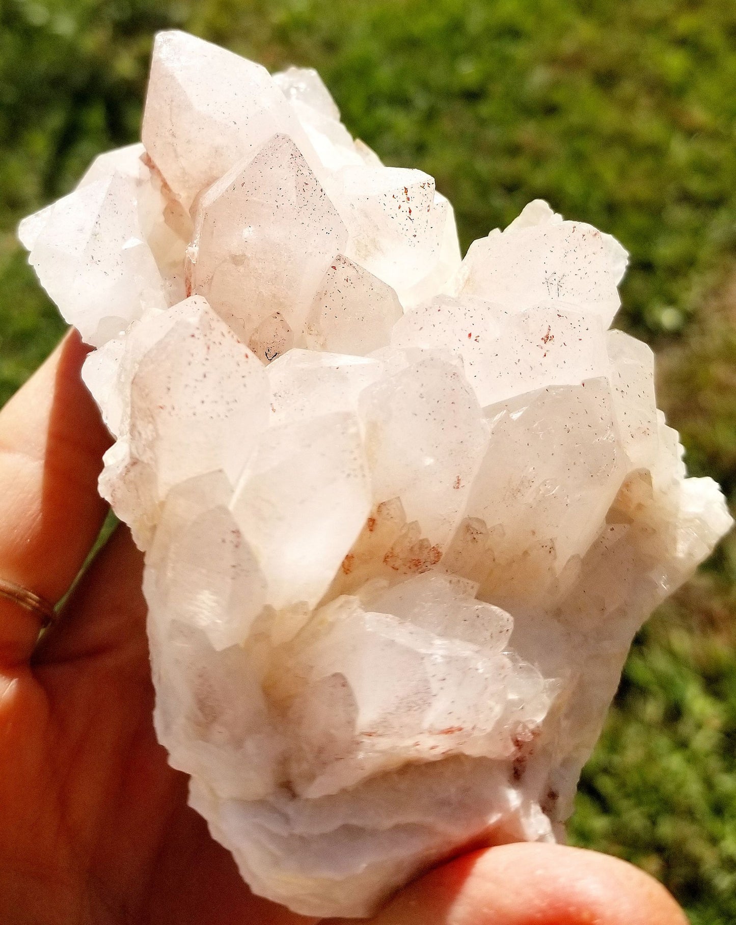 Quartz Clusters w/ Hematite inclusions