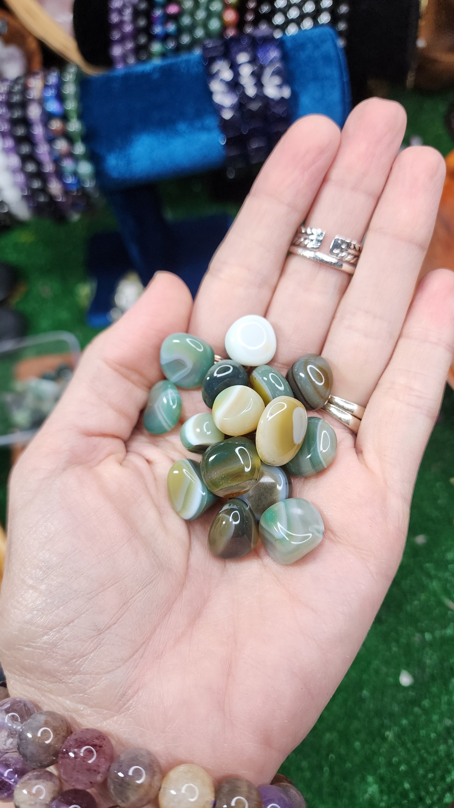 Green Agate Tumbles