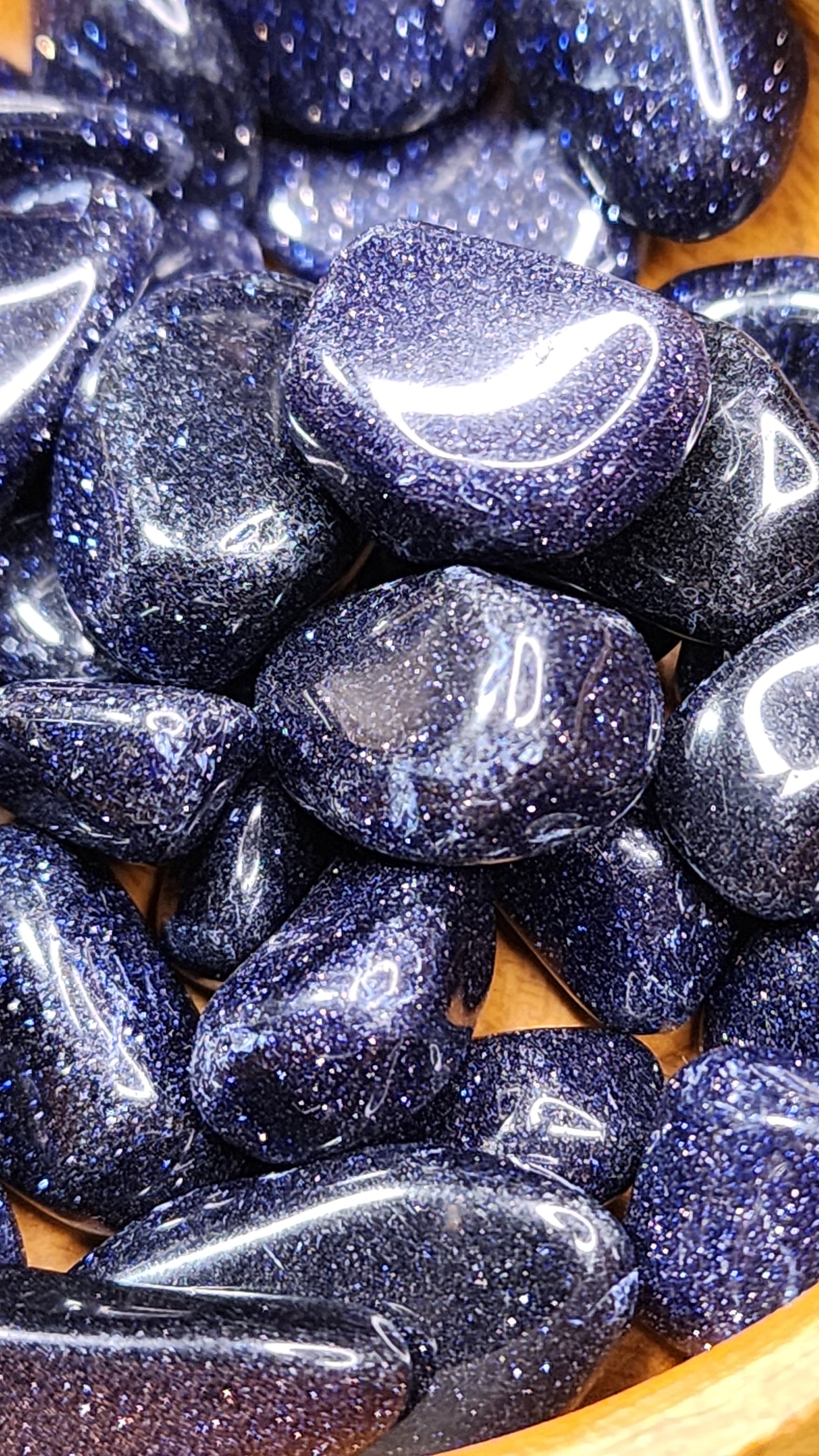 Blue Goldstone Tumbles