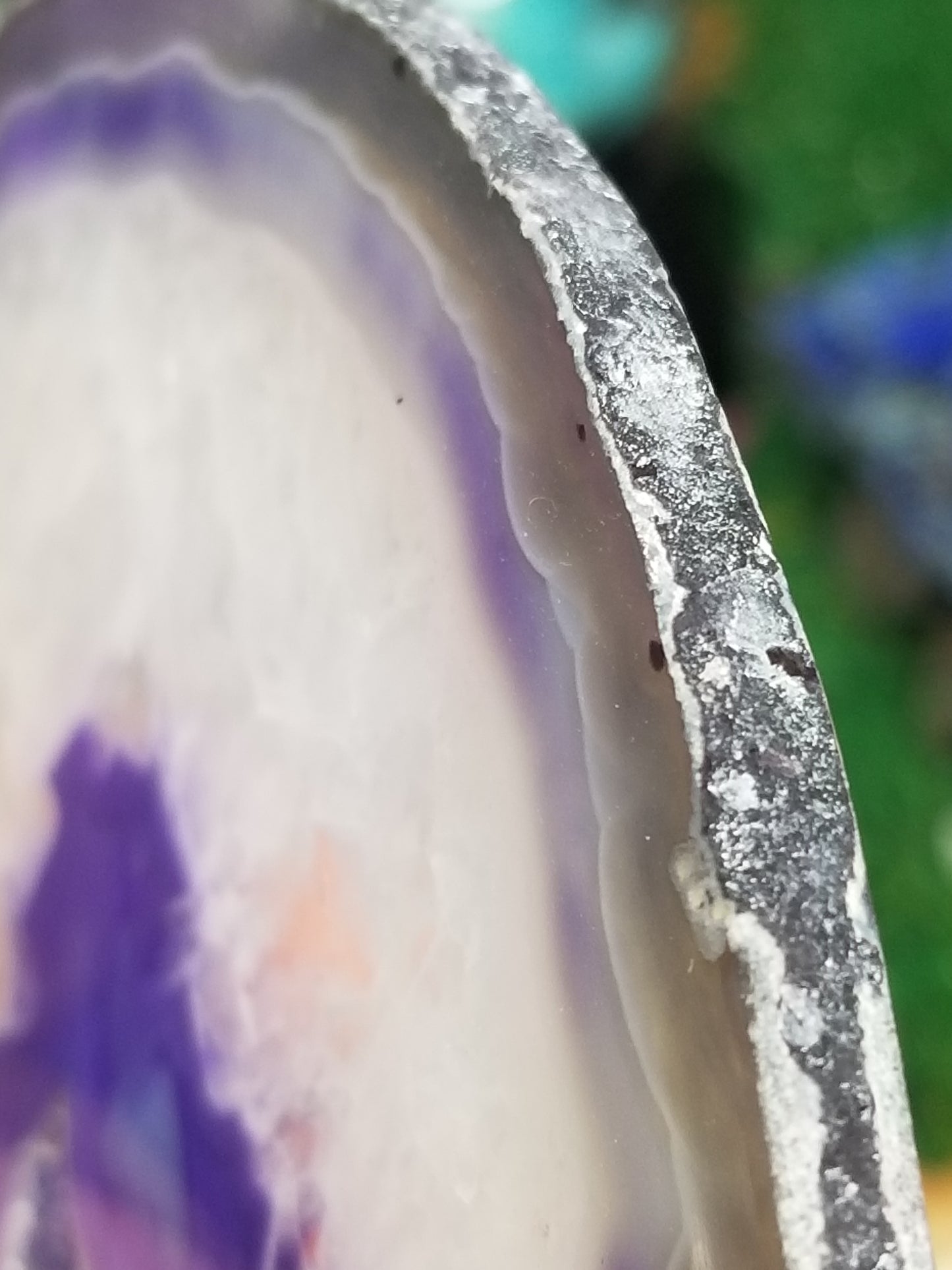 Purple Agate Slice w/ Druzy