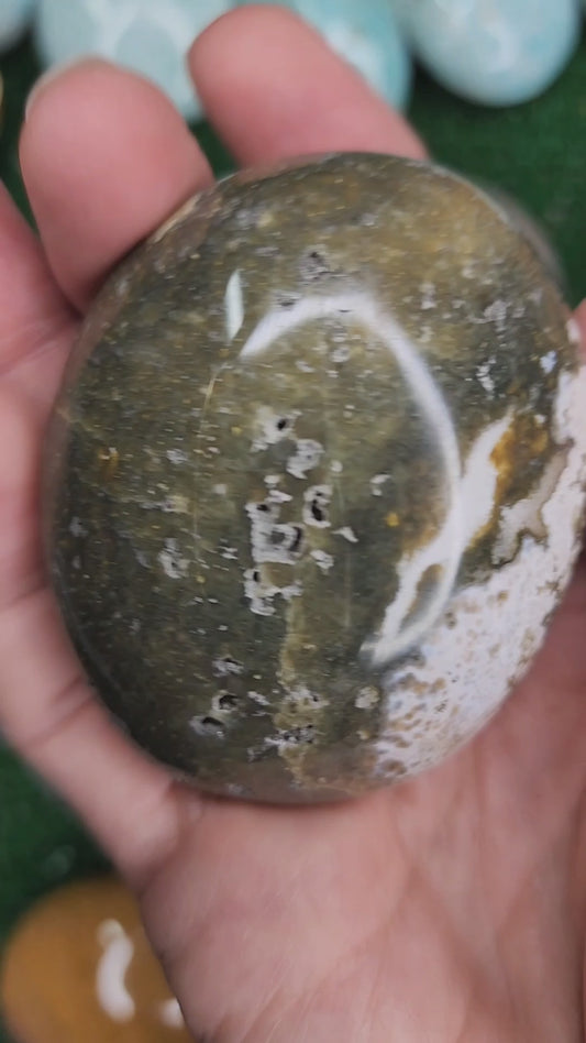 Ocean Jasper Palm Stone (#30)