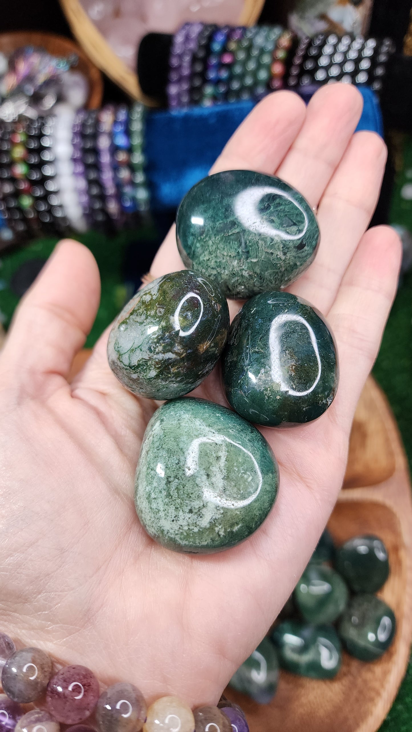 Moss Agate Tumbles
