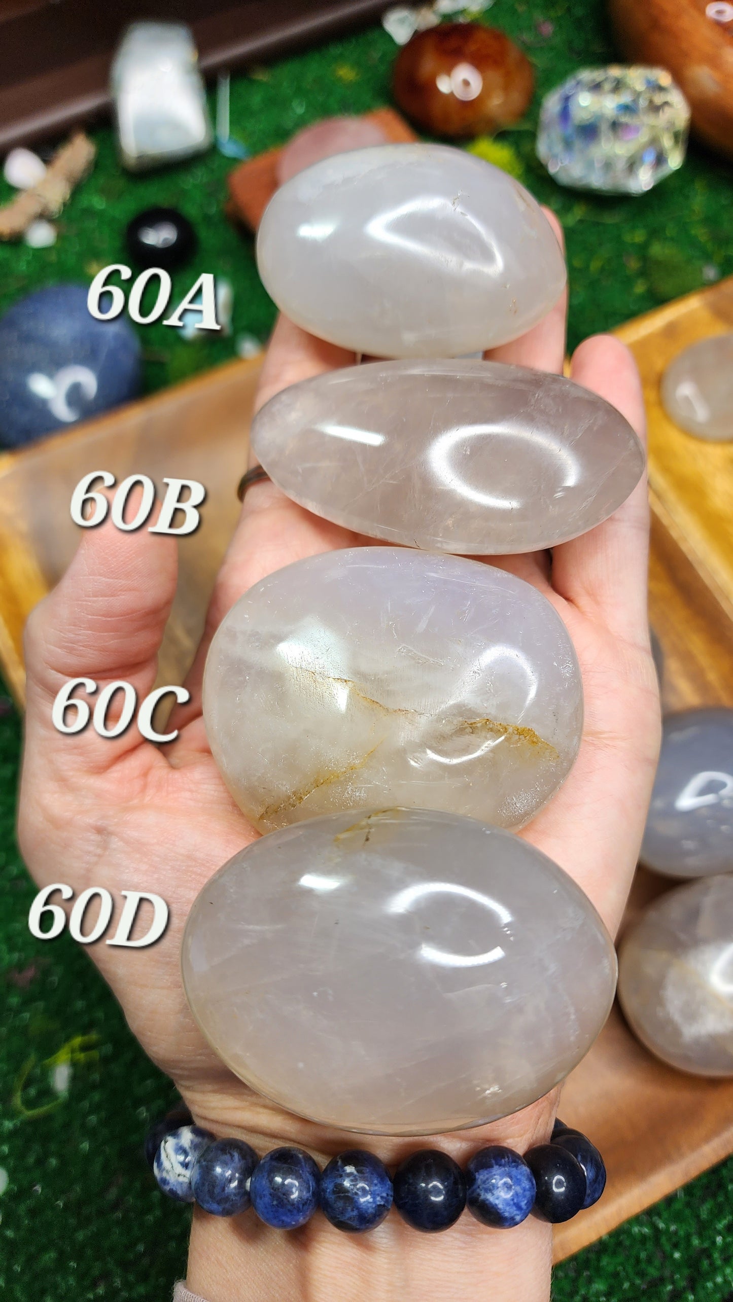 Blue Rose Quartz Palm Stones 🌹💙
