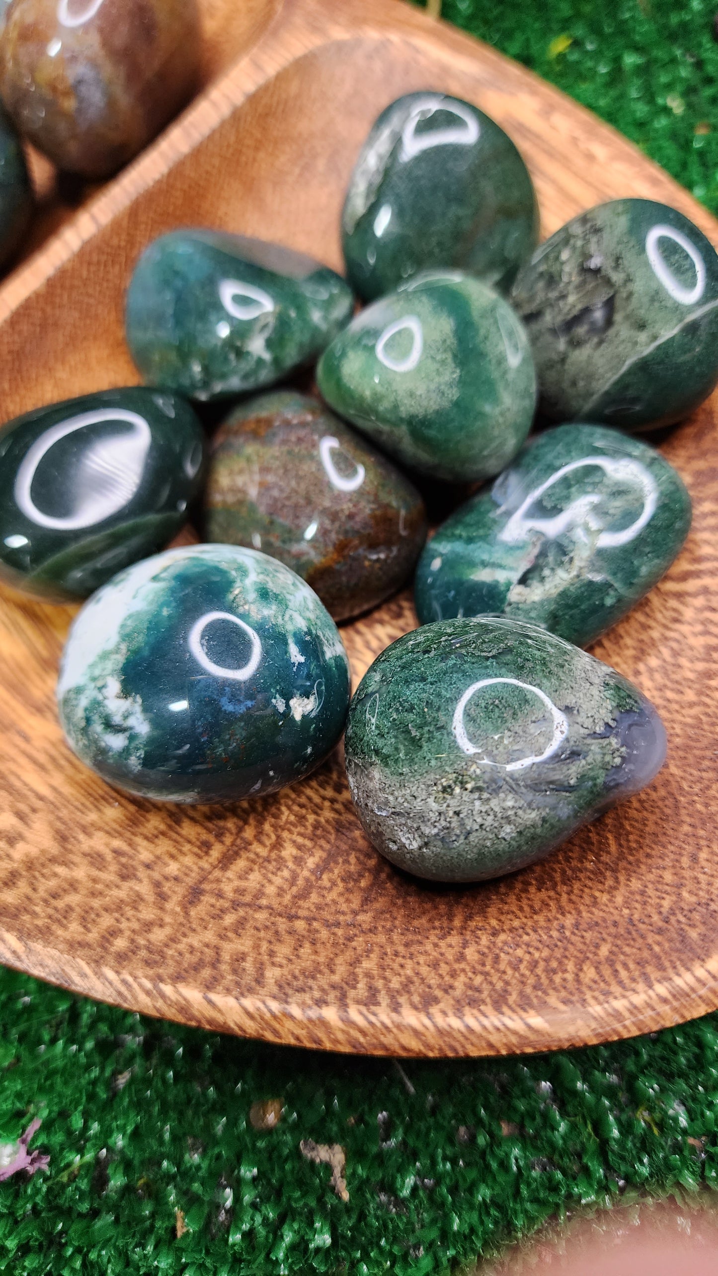 Moss Agate Tumbles