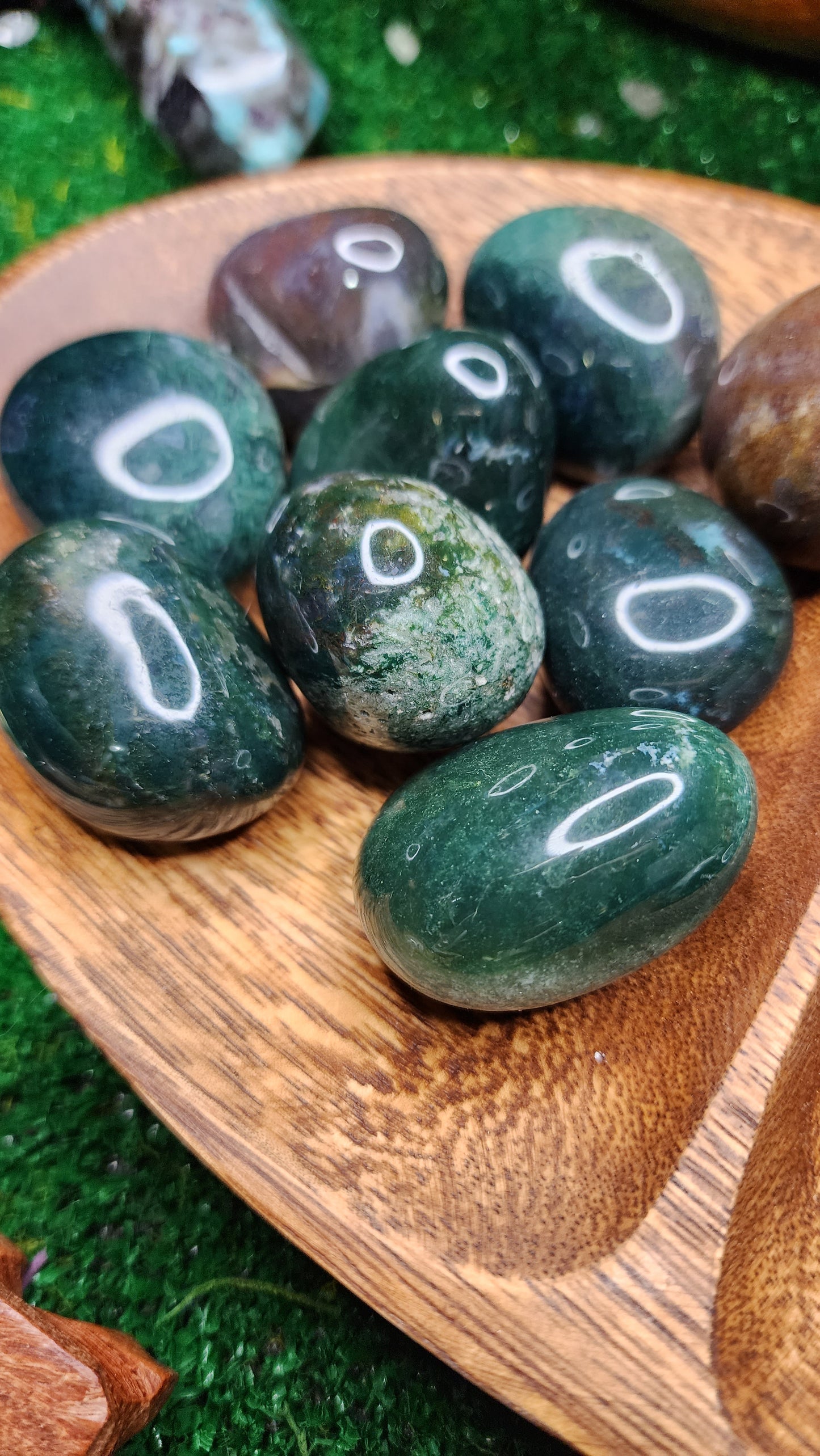 Moss Agate Tumbles