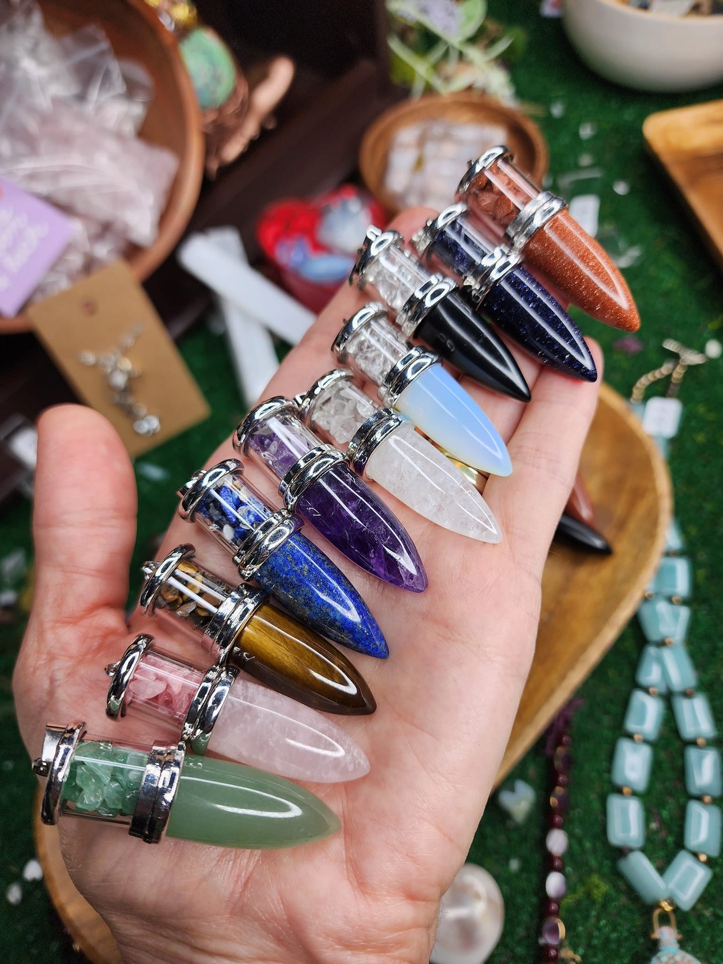 Crystal Bullet Pendants