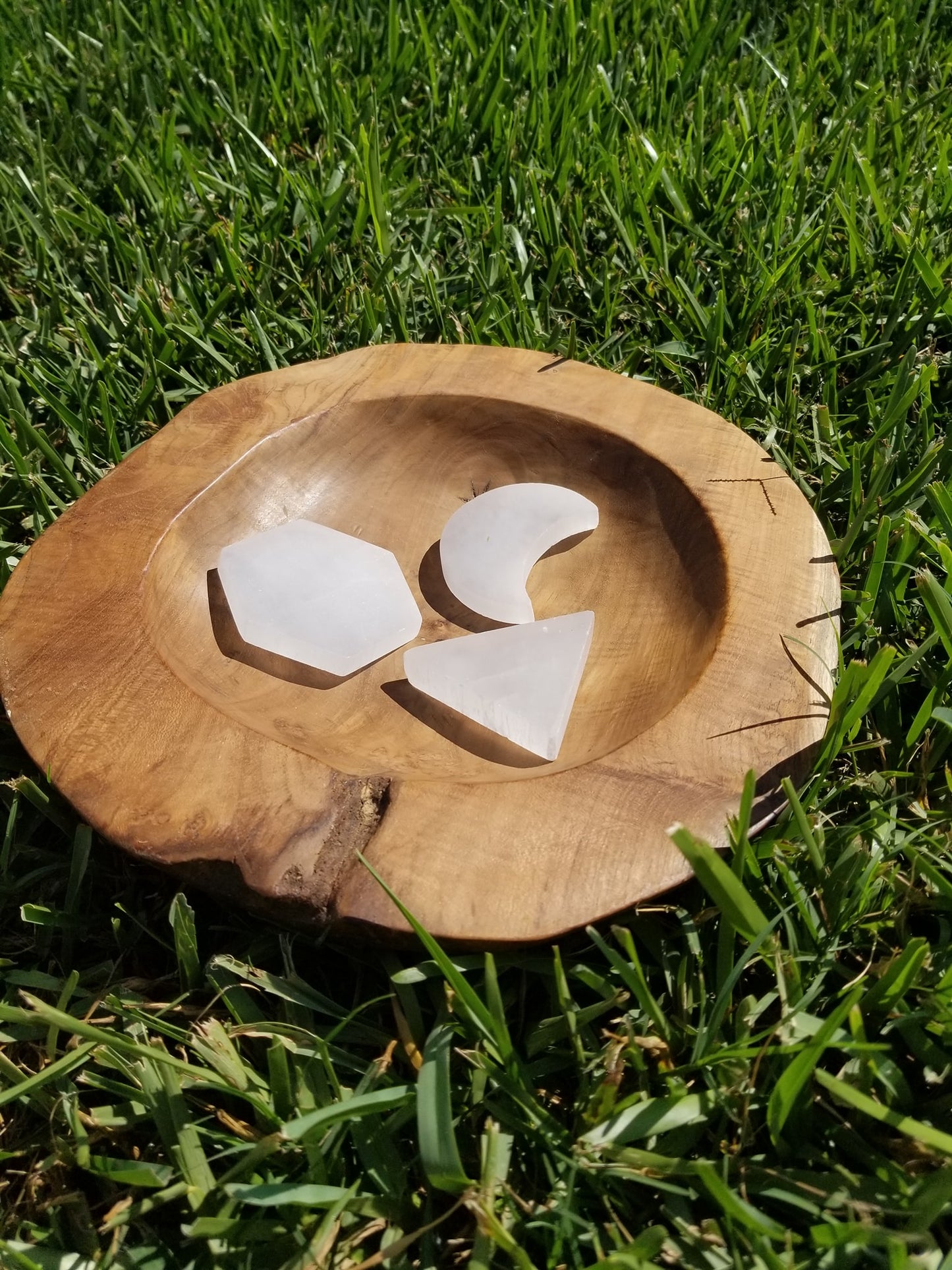 Crescent Moon Selenite/Satin Spar Plates