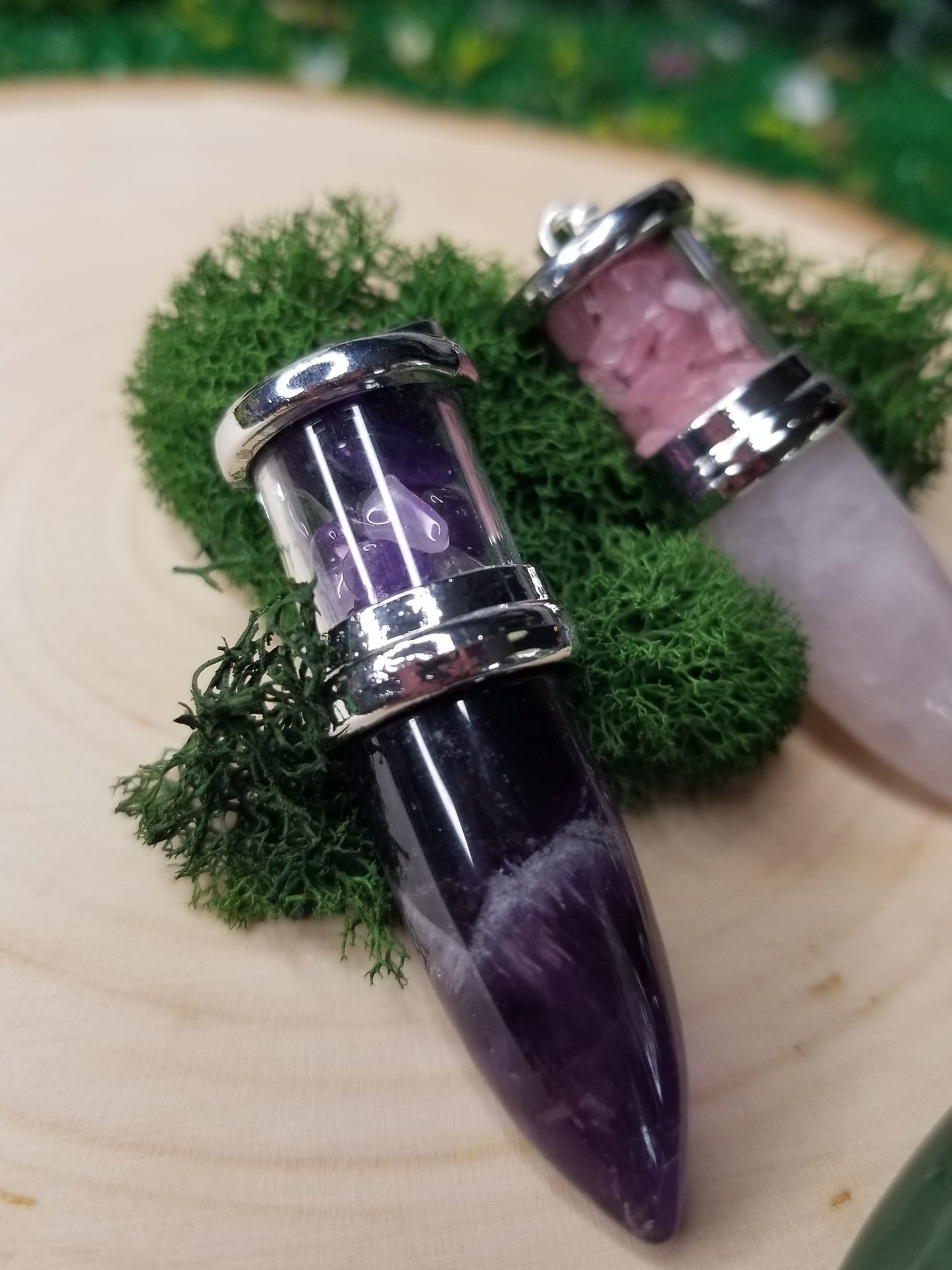 Crystal Bullet Pendants