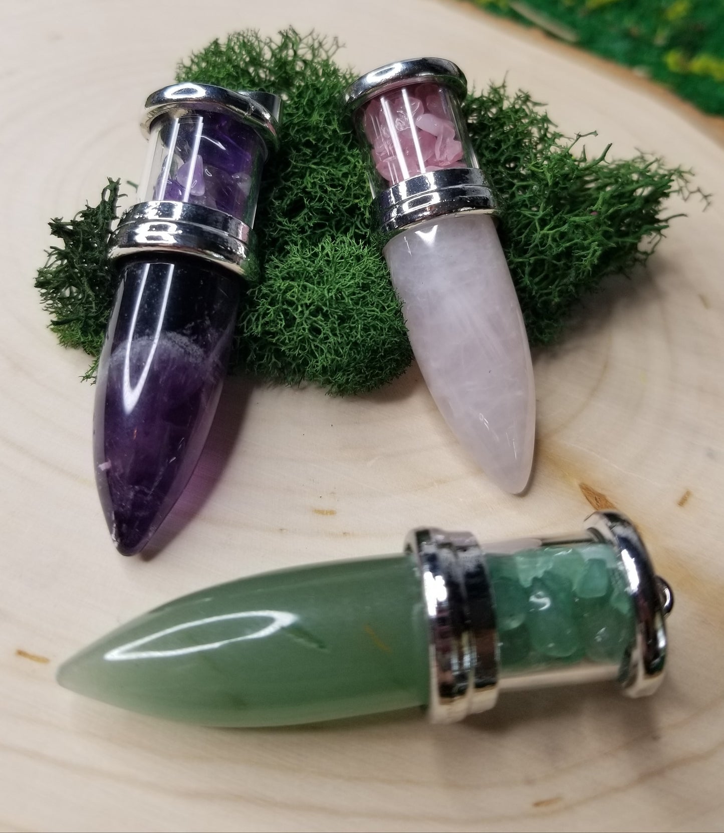 Crystal Bullet Pendants