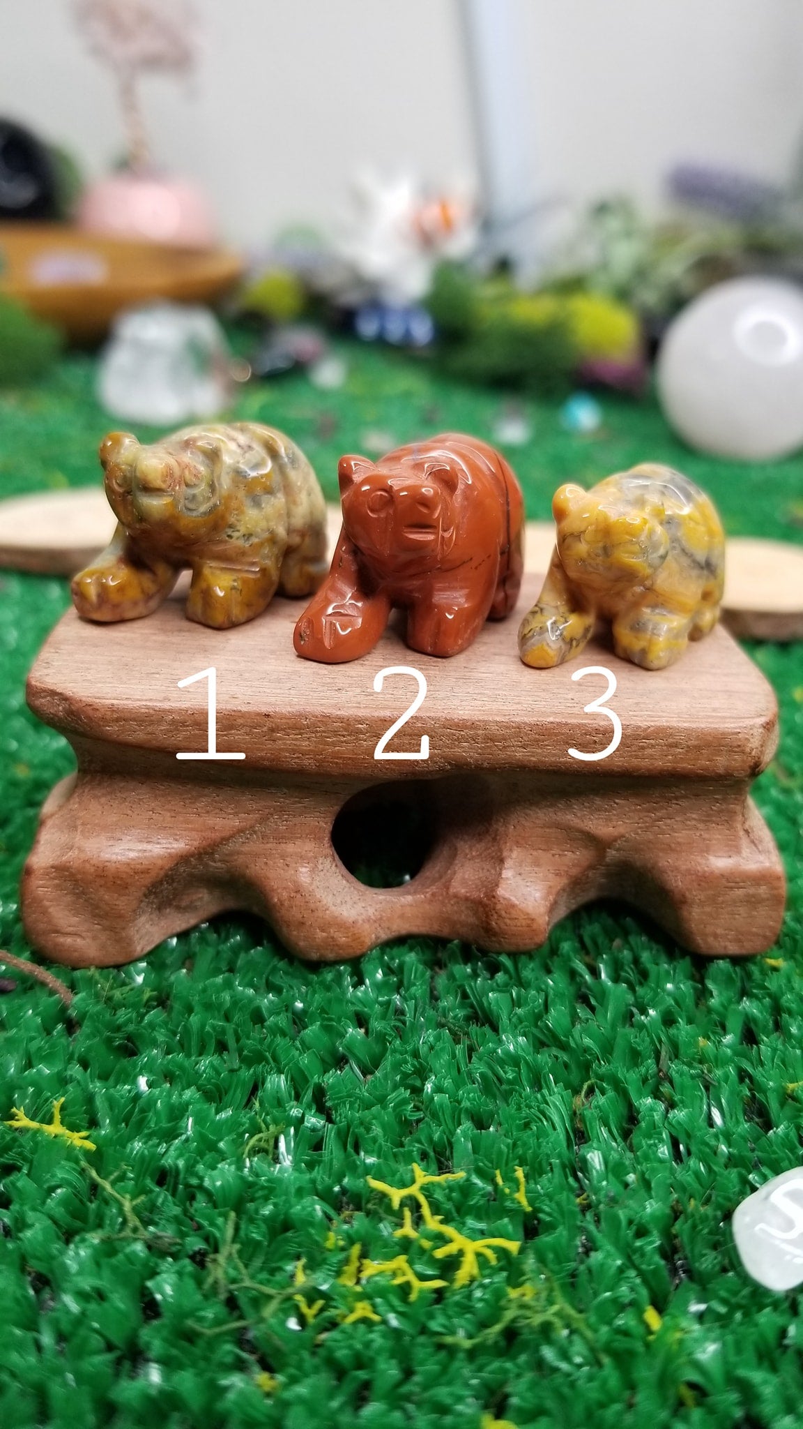 Carved Crystal Bears
