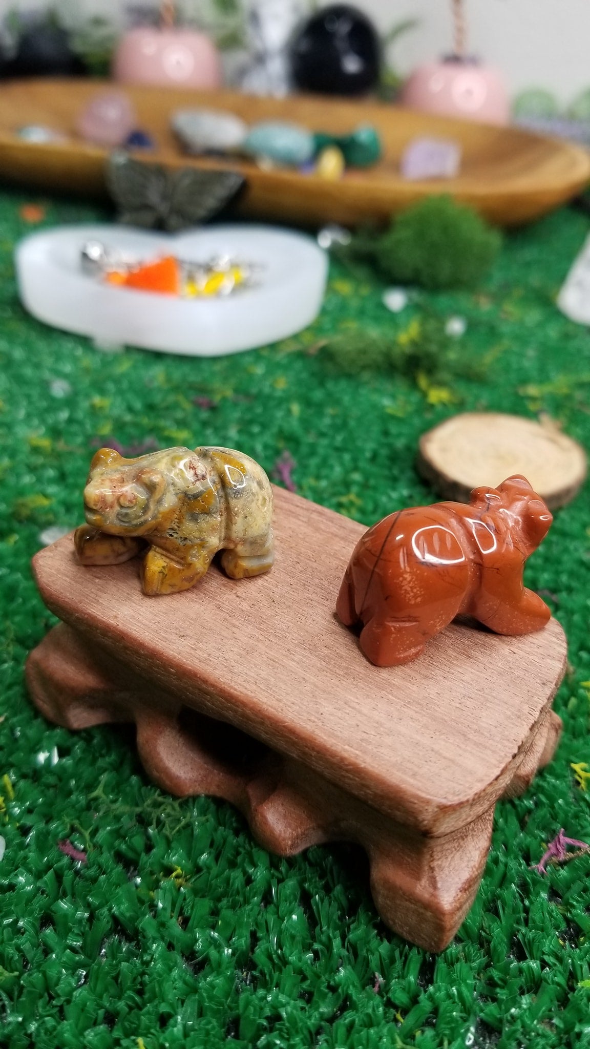 Carved Crystal Bears