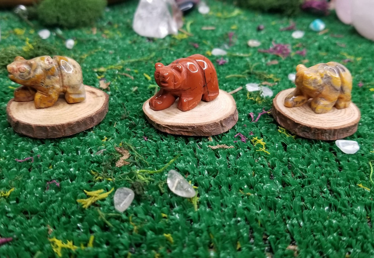 Carved Crystal Bears