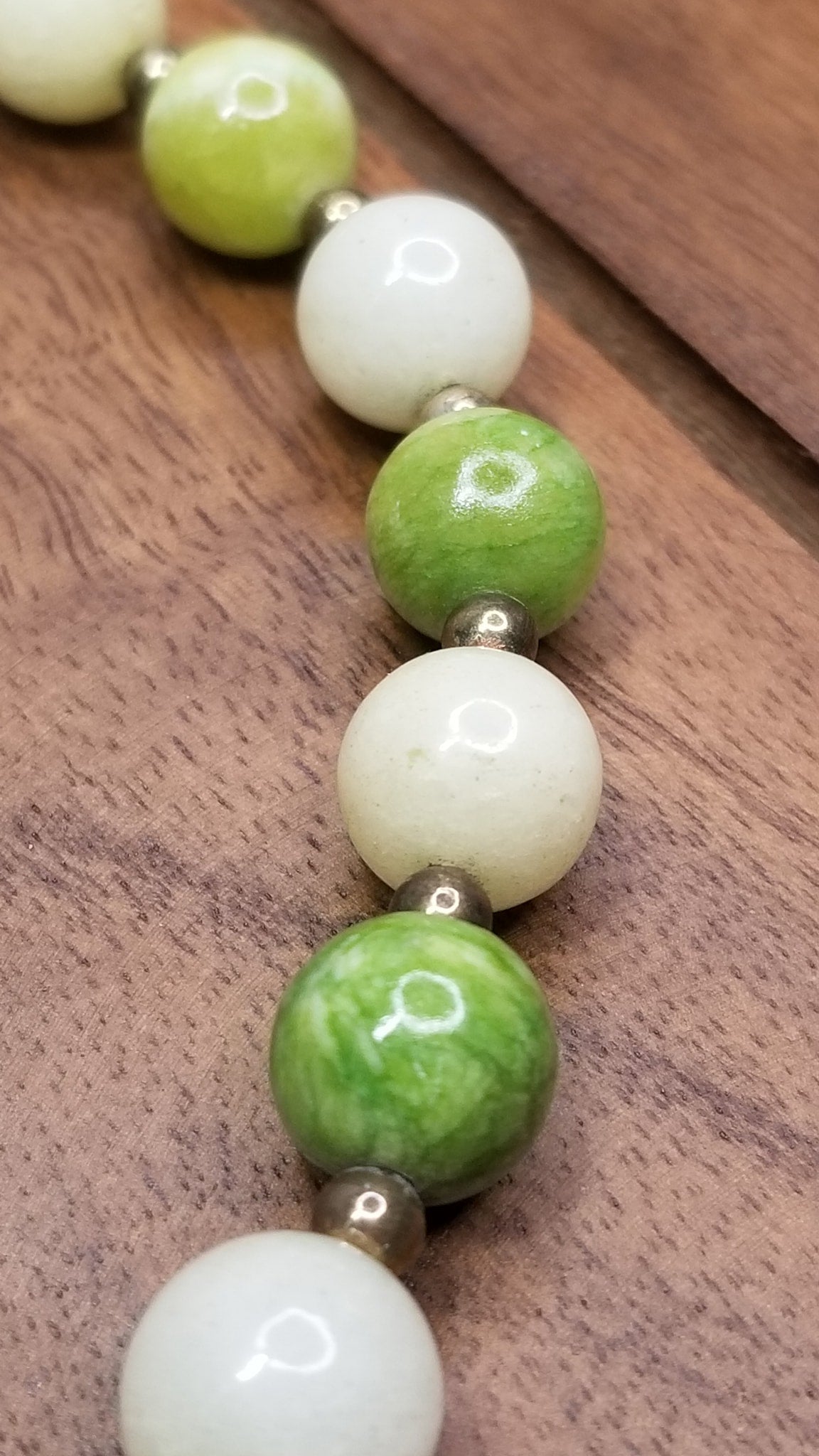 Light Green Ombre Agate Beaded Necklace