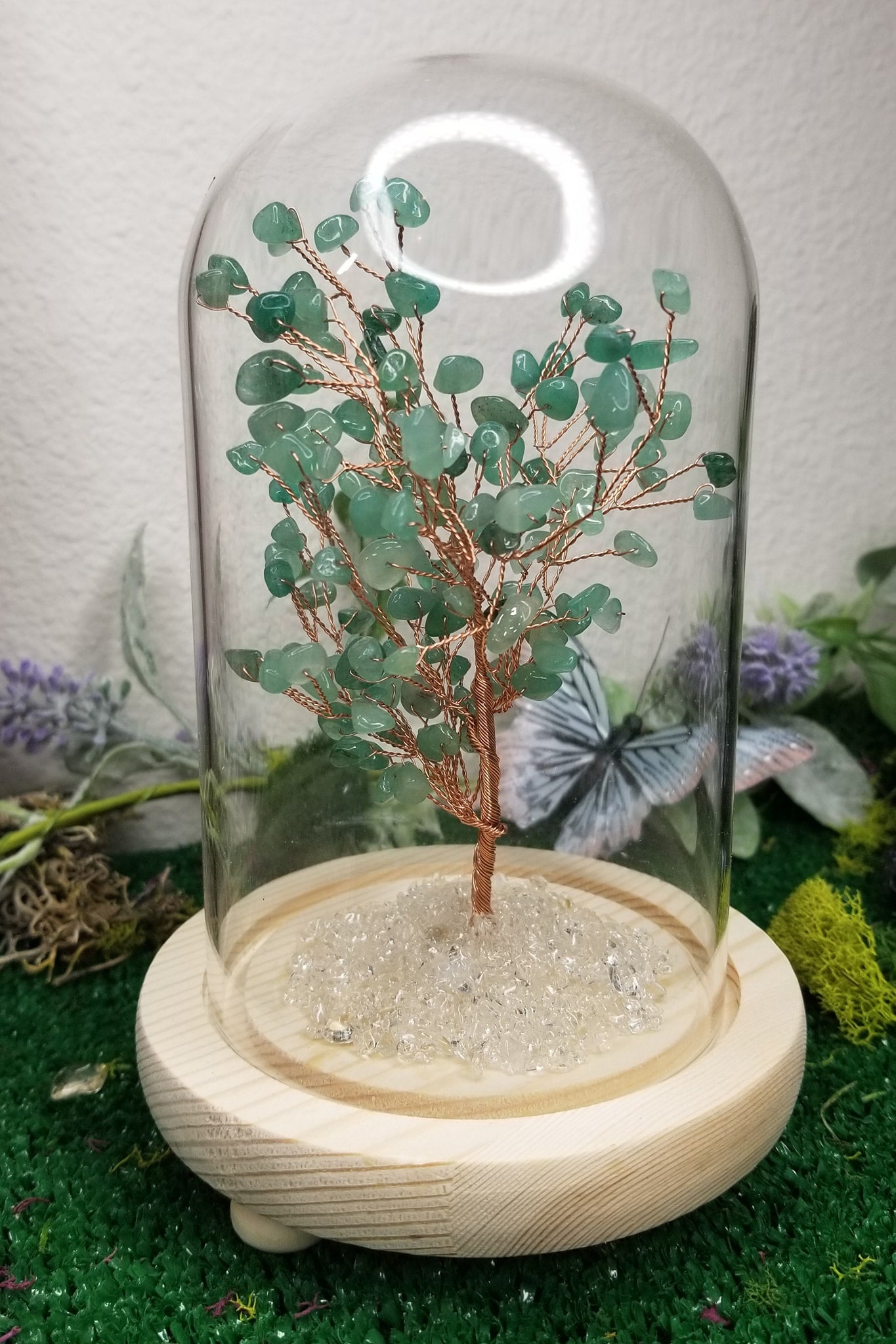 Crystal Trees in Glass Domes