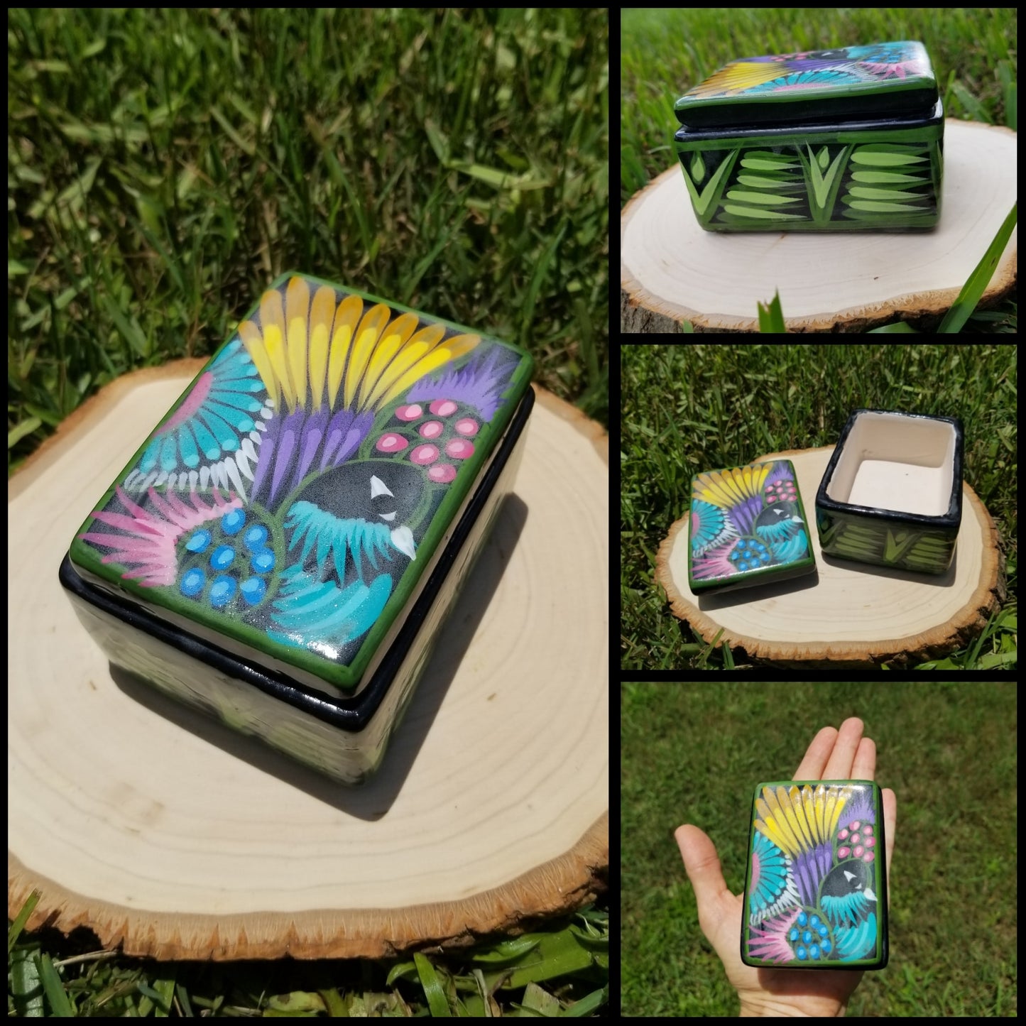 Clay Peacock & Owl Keepsake Boxes