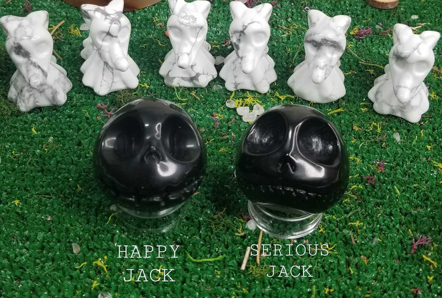 Howlite Zero Ghost Dog Carvings