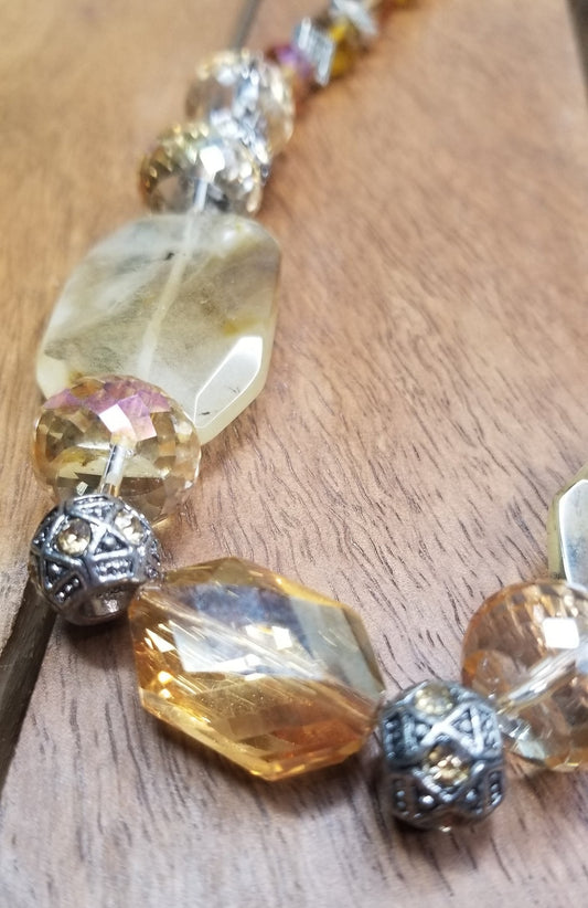 Brown Glass Beaded Necklace