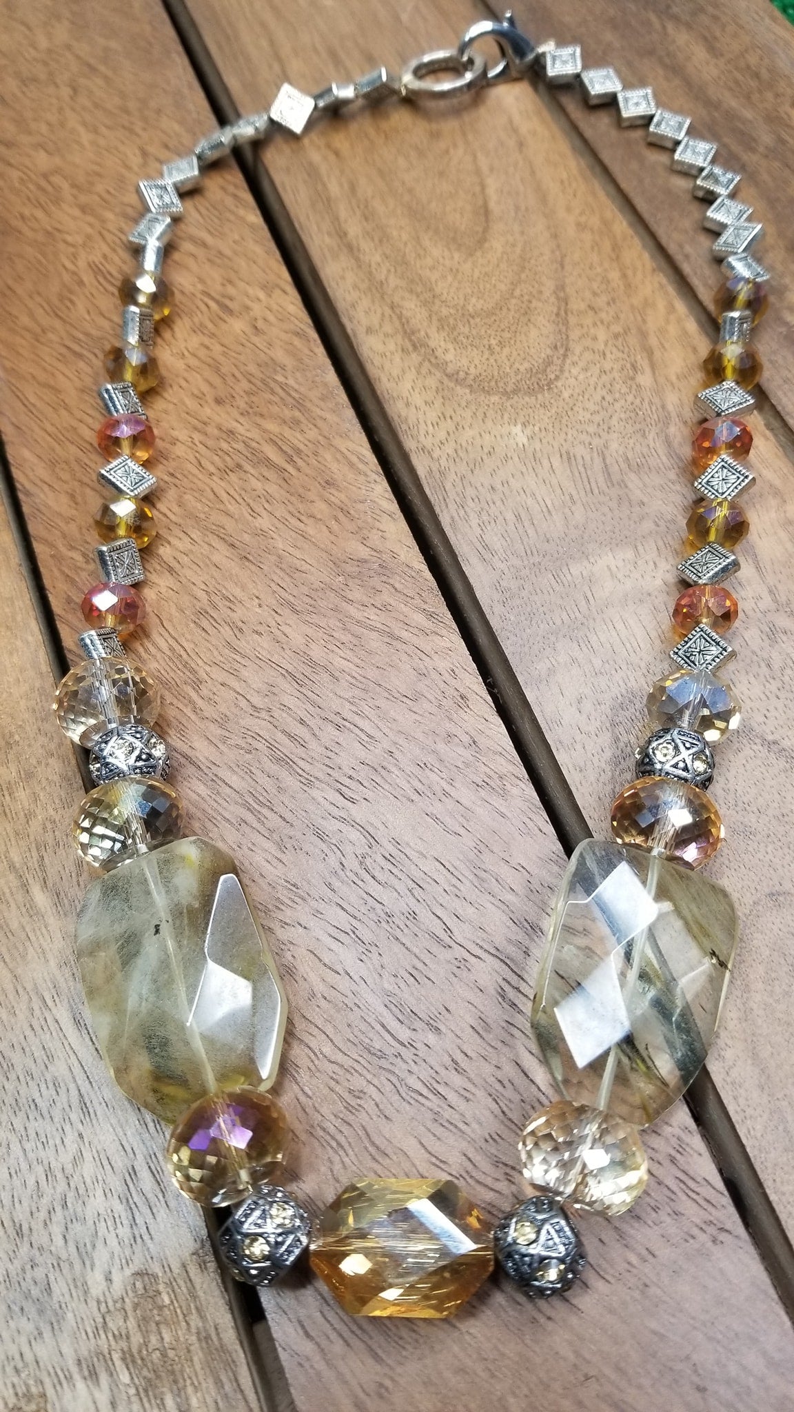 Brown Glass Beaded Necklace