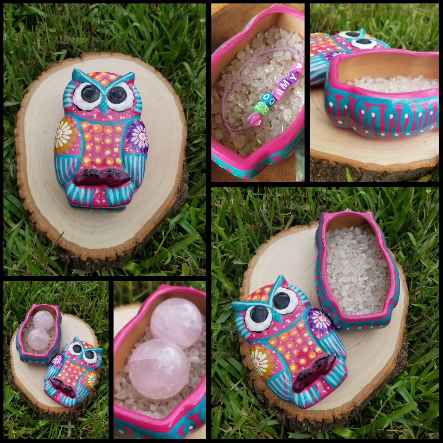 Clay Peacock & Owl Keepsake Boxes