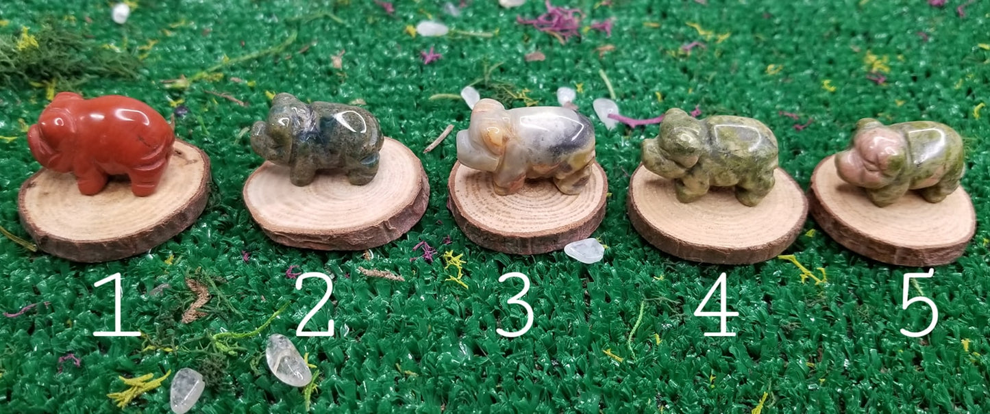 Carved Crystal Pigs