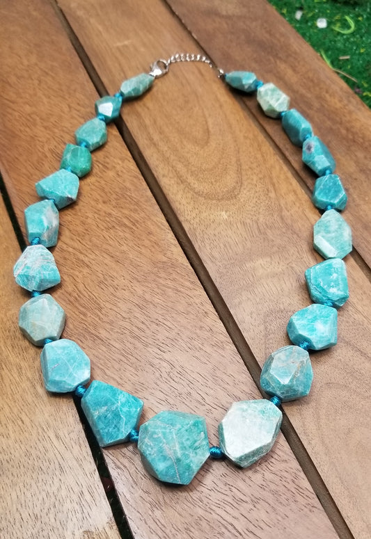 Turquoise dyed Howlite Necklace