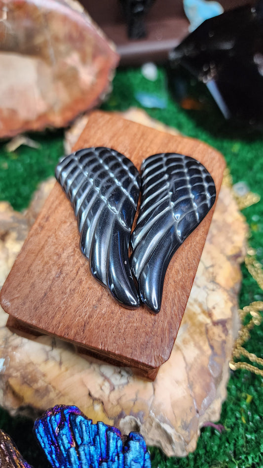 Hematite Angel Wings 🧚‍♀️