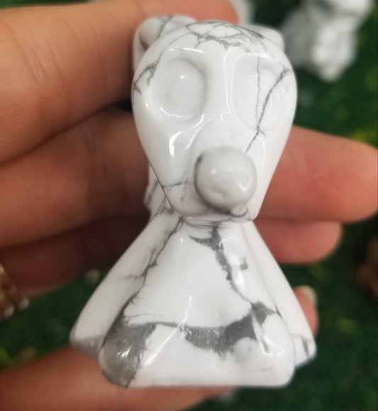 Howlite Zero Ghost Dog Carvings
